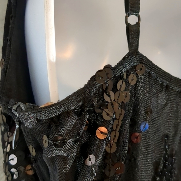 Forever 21 Black Sequin Holiday Dress Size L NWOT - Picture 8 of 11